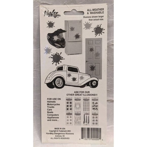 NWT Stickers Paintball Splatts Car Decals Hardley Dangerous Colorful Odd 2003 - Picture 2 of 9